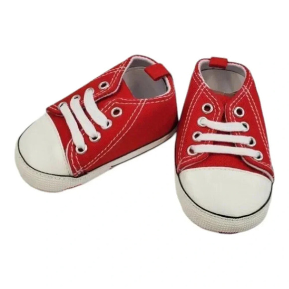 Infant Size 5 Red Soft Sole Baby Shoes, Baby sneakers for girls or boys - Picture 2 of 12